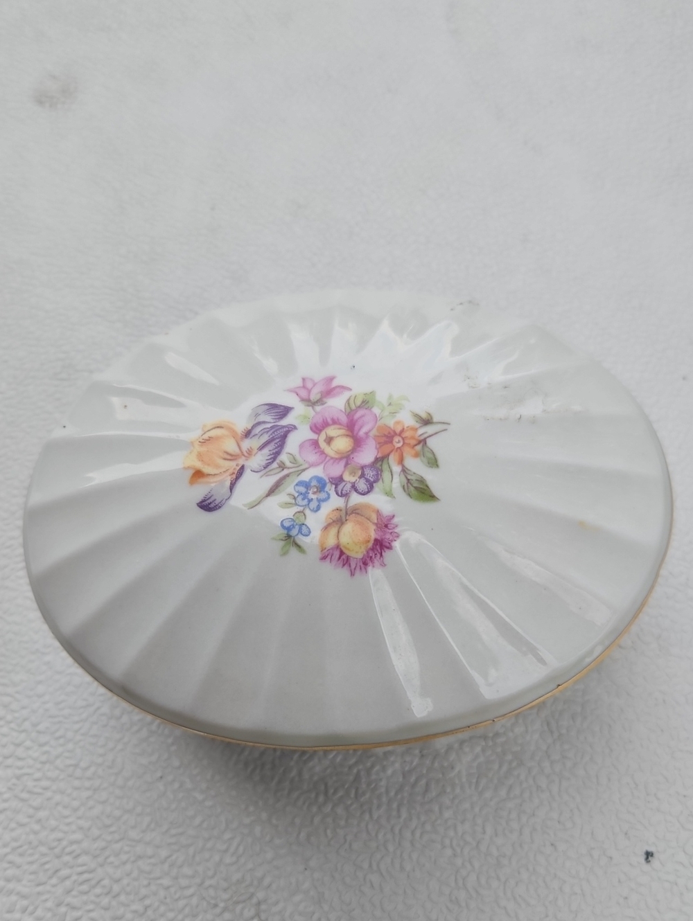 Vintage Floral Porcelain Trinket Box